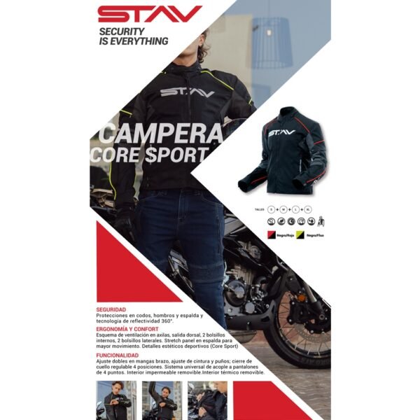 CAMPERA STAV CORE SPORT NEGRA FLUOR