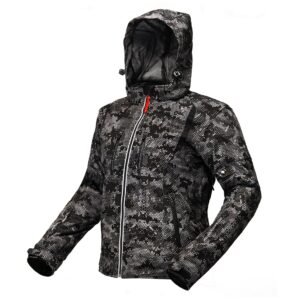 CAMPERA STAV PHANTON SOFTSHELL CON CAPUCHA NEGRA, GRIS