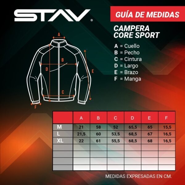 Talle CAMPERA STAV CORE SPORT