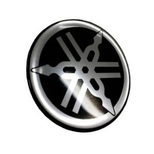 LOGO RESINADO REDONDO GRANDE YAMAHA NEGRO X2