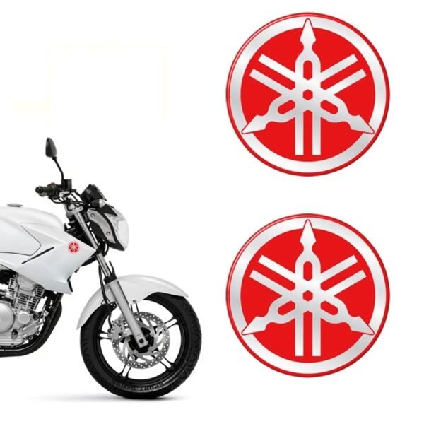 LOGO RESINADO REDONDO GRANDE YAMAHA ROJO