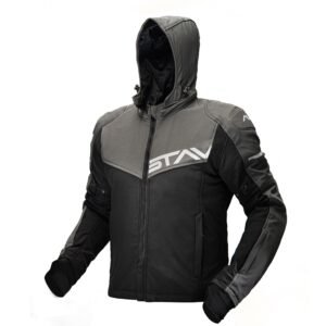 STAV GRAD SOFTSHELL TECH CON CAPUCHA NEGRA Y GRIS