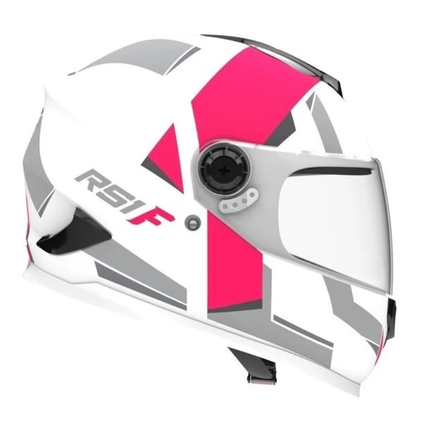 casco HAWK rs1 full blanco mate y fucsia
