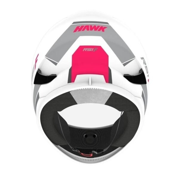casco HAWK rs1 full blanco mate y fucsia