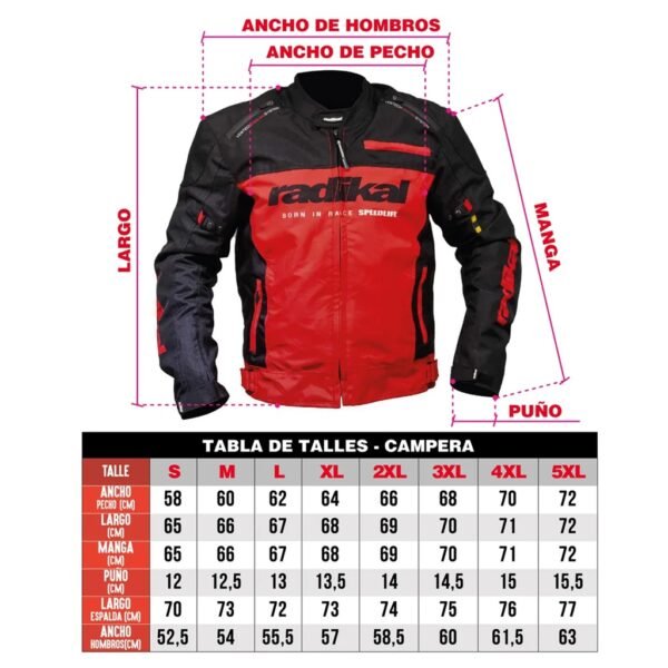 CAMPERA RADIKAL RIDE ROJA
