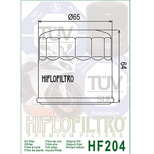 FILTRO ACEITE HIFLOFILTRO HF 204 CBR 600
