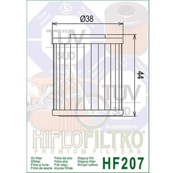 FILTRO ACEITE HIFLOFILTRO HF 207 KXF 250