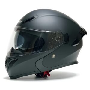 CASCO REBATIBLE OKN YA-966 DOBLE VISOR NEGRO MATE
