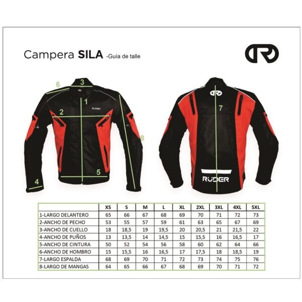 CAMPERA RUDER SILA NEGRA Y ROJO
