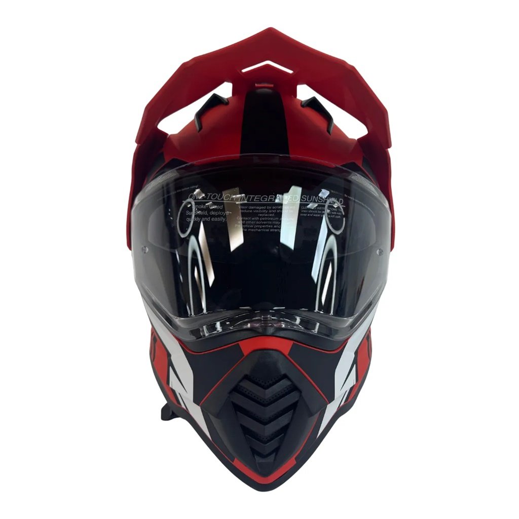 CASCO RUDER MAXIM ROCK DOBLE VISOR ROJO Y NEGRO