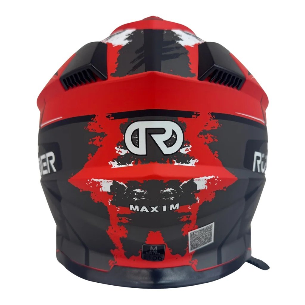 CASCO RUDER MAXIM ROCK DOBLE VISOR ROJO Y NEGRO
