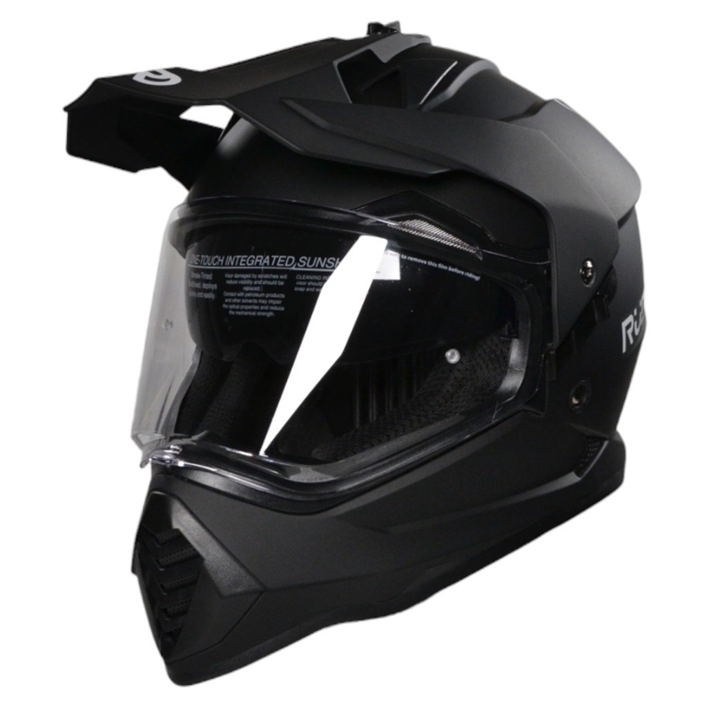 CASCO RUDER MAXIM SOLID DOBLE VISOR NEGRO MATE