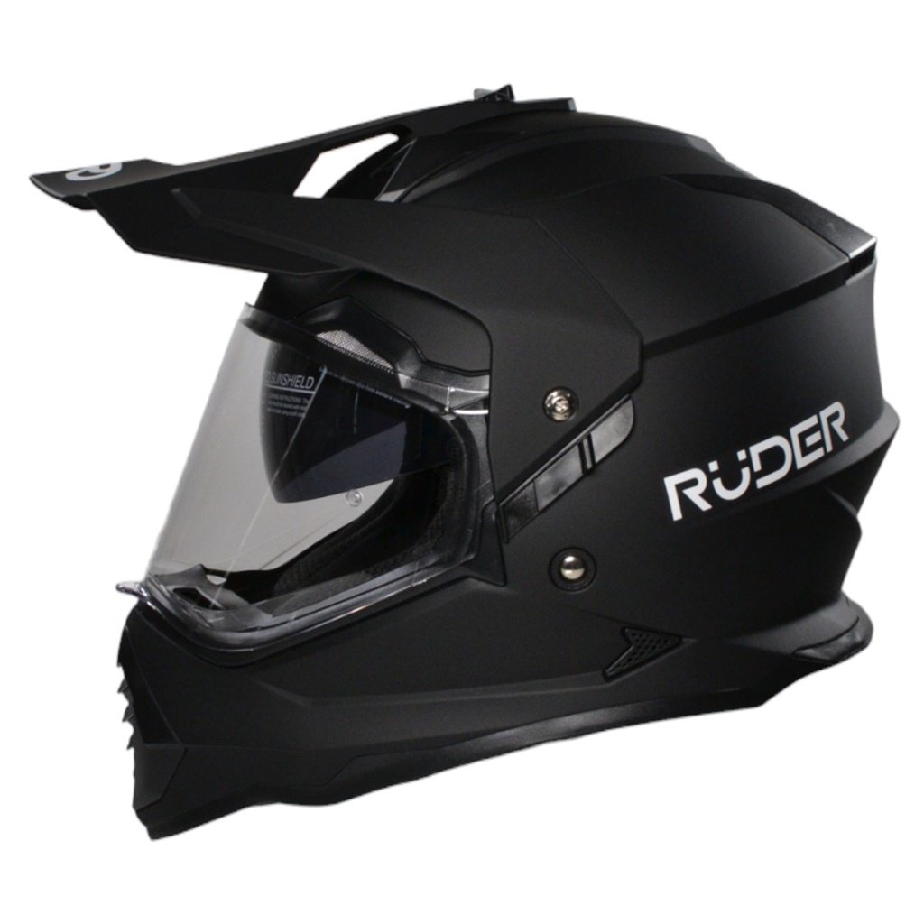CASCO RUDER MAXIM SOLID DOBLE VISOR NEGRO MATE