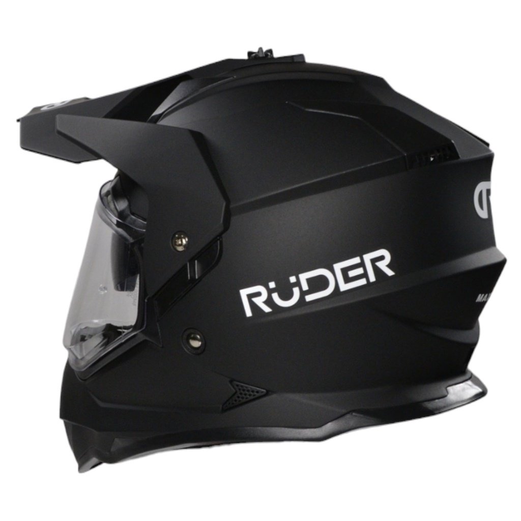 CASCO RUDER MAXIM SOLID DOBLE VISOR NEGRO MATE