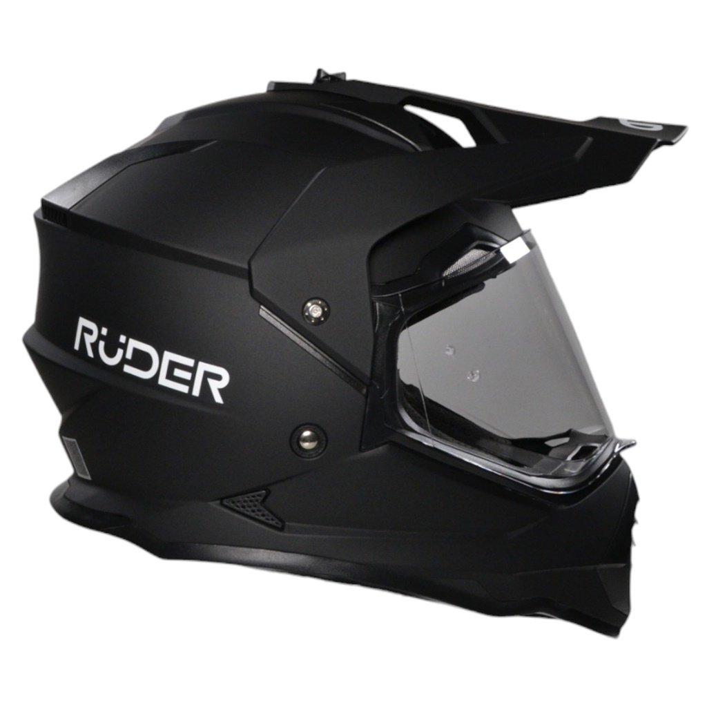 CASCO RUDER MAXIM SOLID DOBLE VISOR NEGRO MATE