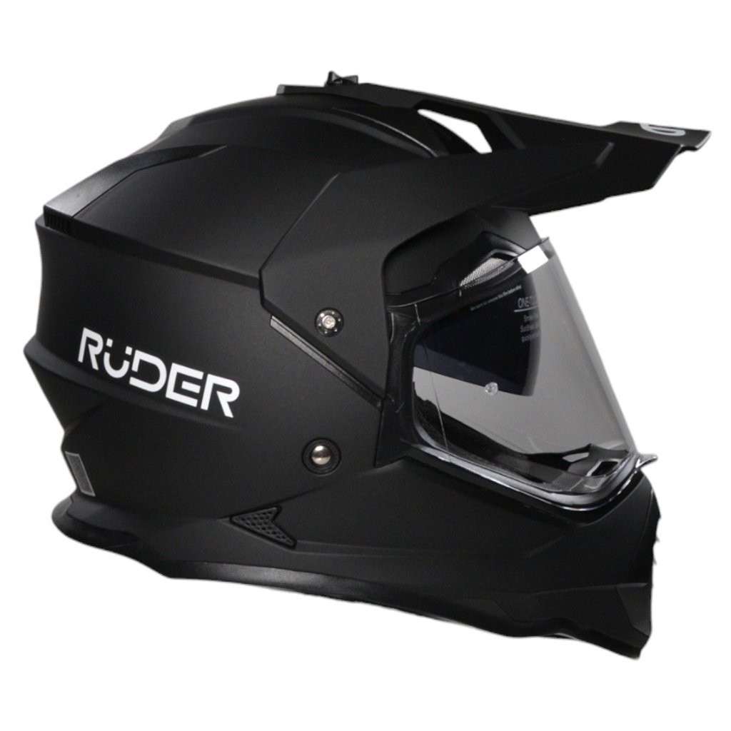 CASCO RUDER MAXIM SOLID DOBLE VISOR NEGRO MATE