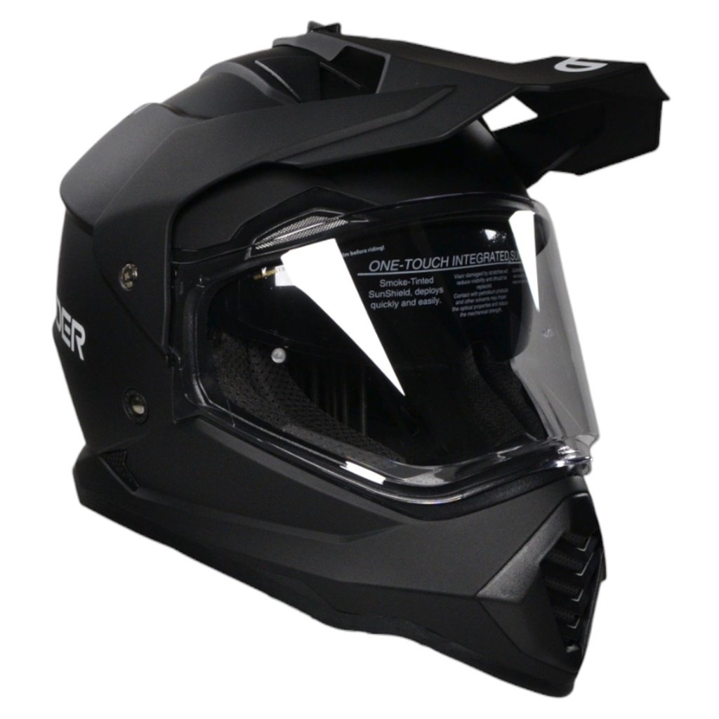 CASCO RUDER MAXIM SOLID DOBLE VISOR NEGRO MATE