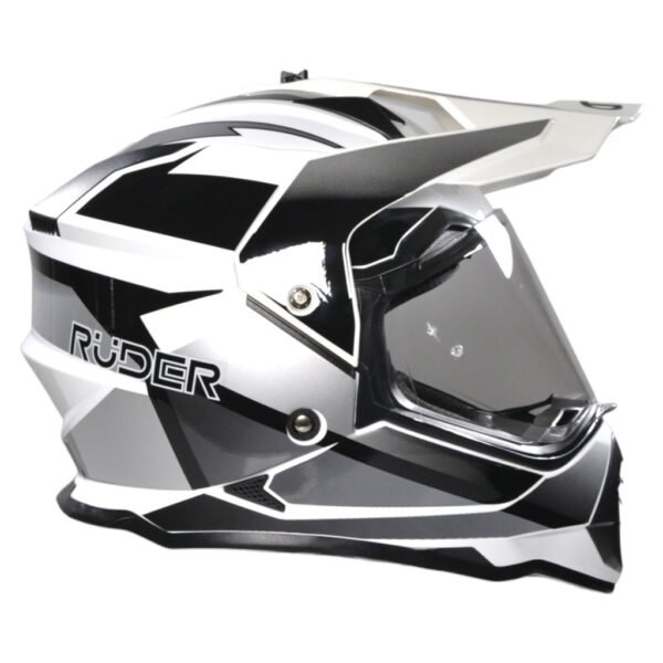 El Ruder CASCO RUDER MAXIM SUPREME DOBLE VISOR GRIS BLANCO Y NEGRO - Beitia Motos