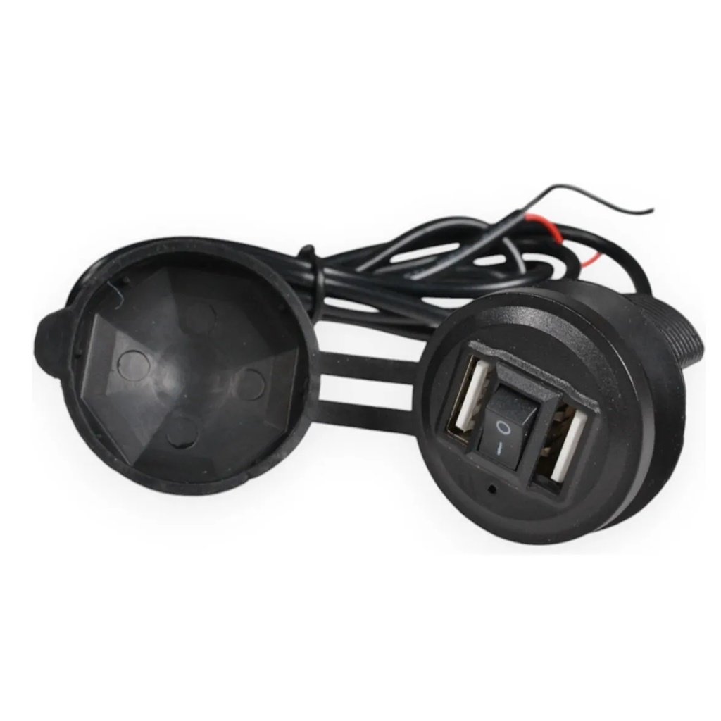 TOMA 12V USB DOBLE RUDER CON TECLA LUC06