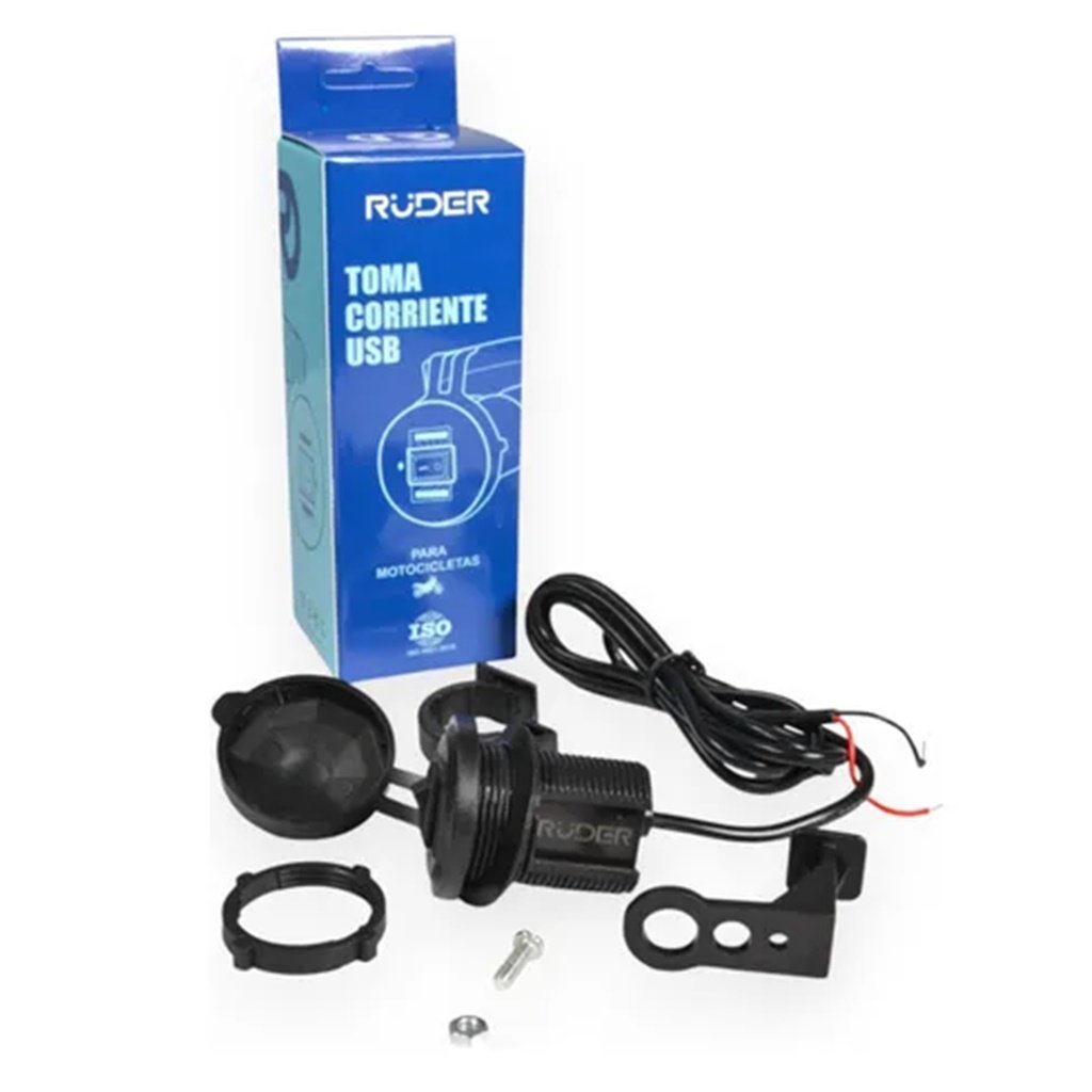 TOMA 12V USB DOBLE RUDER CON TECLA LUC06