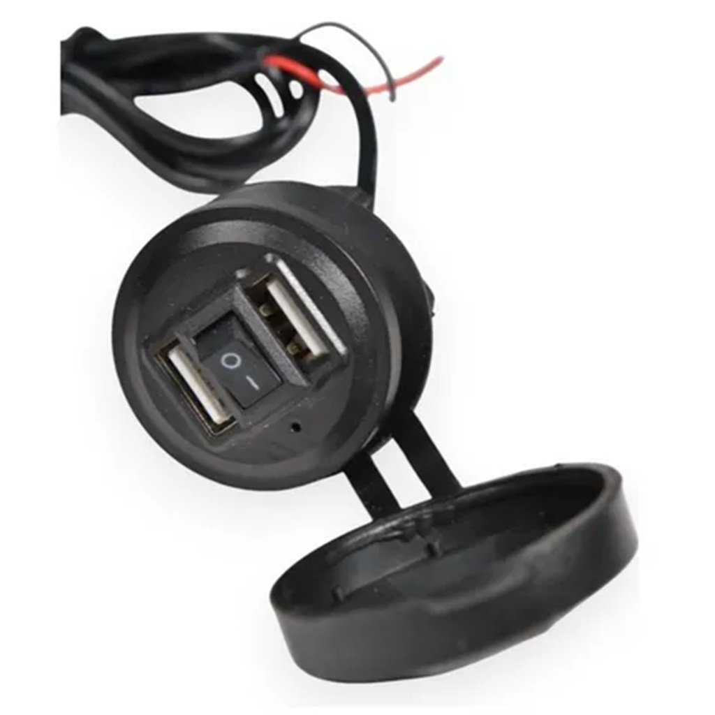 TOMA 12V USB DOBLE RUDER CON TECLA LUC06