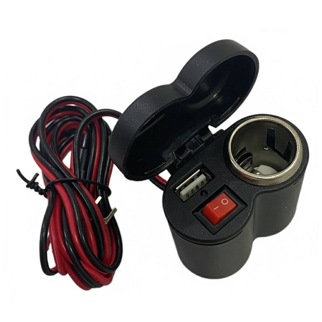 TOMA 12V USB ENCENDEDOR CON TECLA FENIX