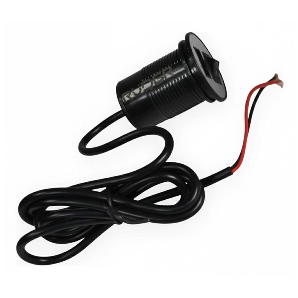 TOMA 12V USB SIMPLE RUDER CON TECLA YLUC05