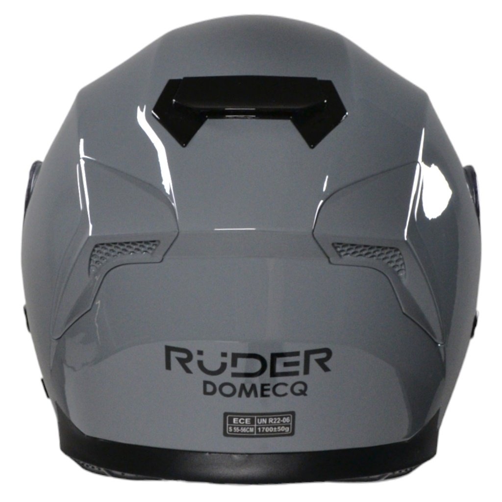 CASCO REBATIBLE RUDER DOMECQ DOBLE VISOR SOLID GRIS