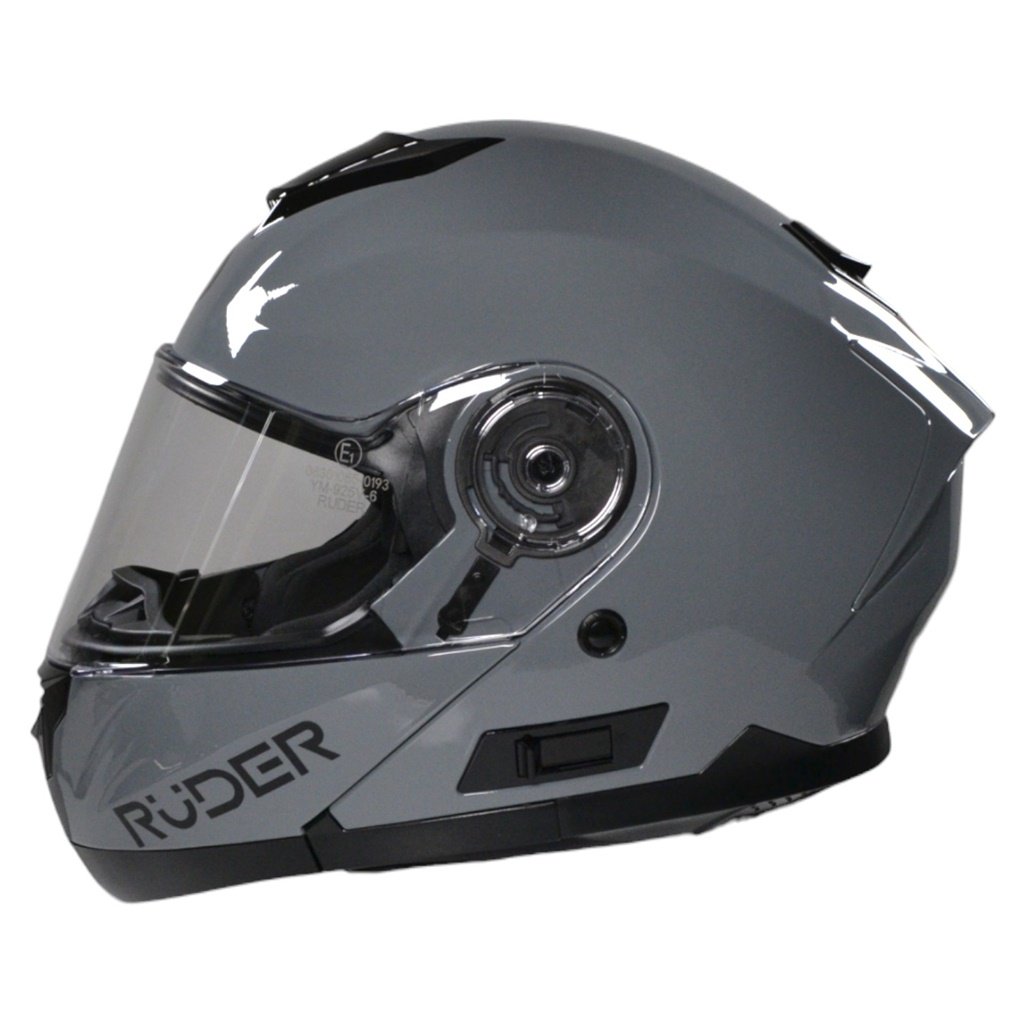 CASCO REBATIBLE RUDER DOMECQ DOBLE VISOR SOLID GRIS