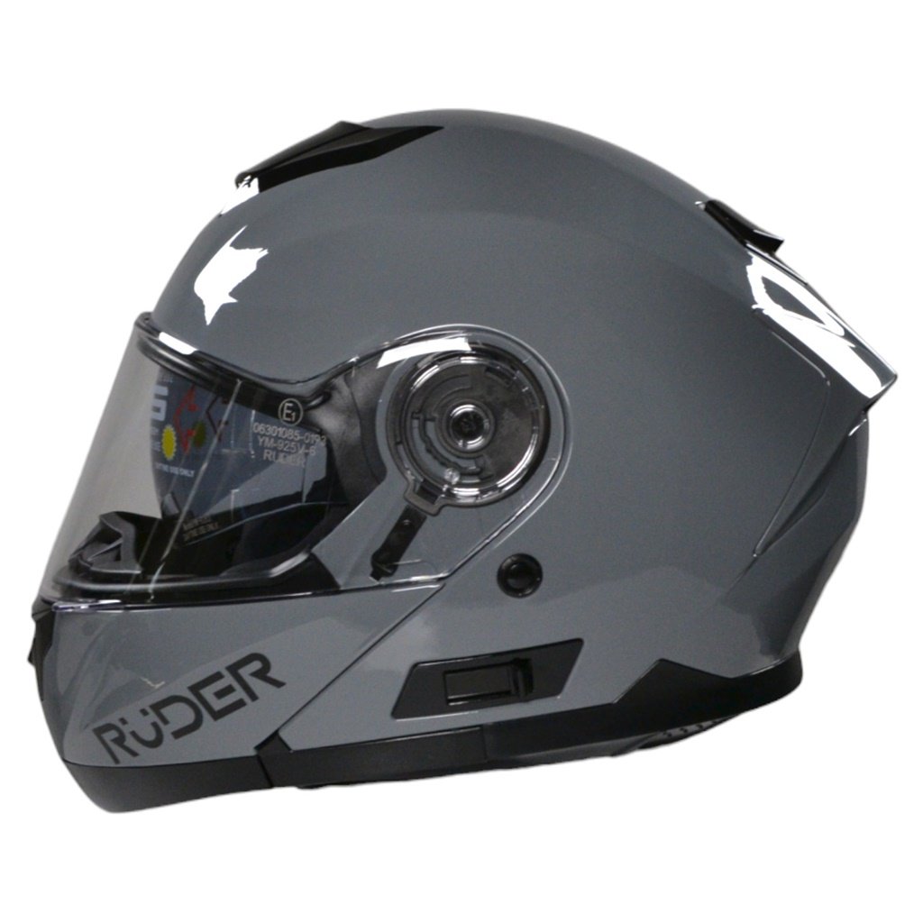 CASCO REBATIBLE RUDER DOMECQ DOBLE VISOR SOLID GRIS