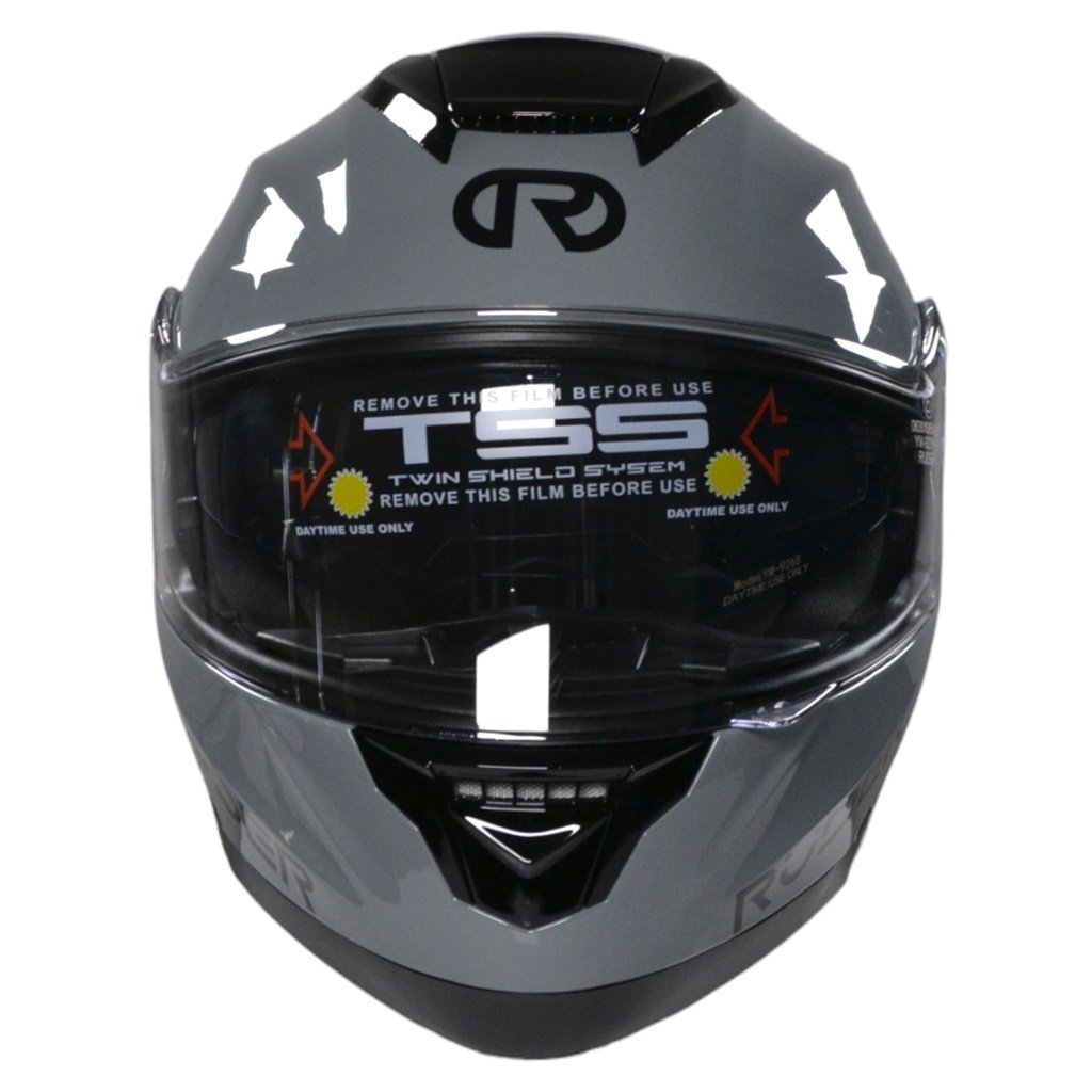 CASCO REBATIBLE RUDER DOMECQ DOBLE VISOR SOLID GRIS