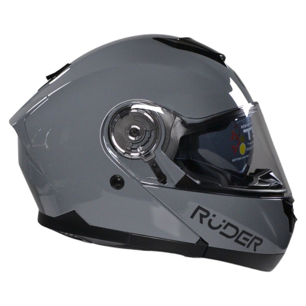 CASCO REBATIBLE RUDER DOMECQ DOBLE VISOR SOLID GRIS