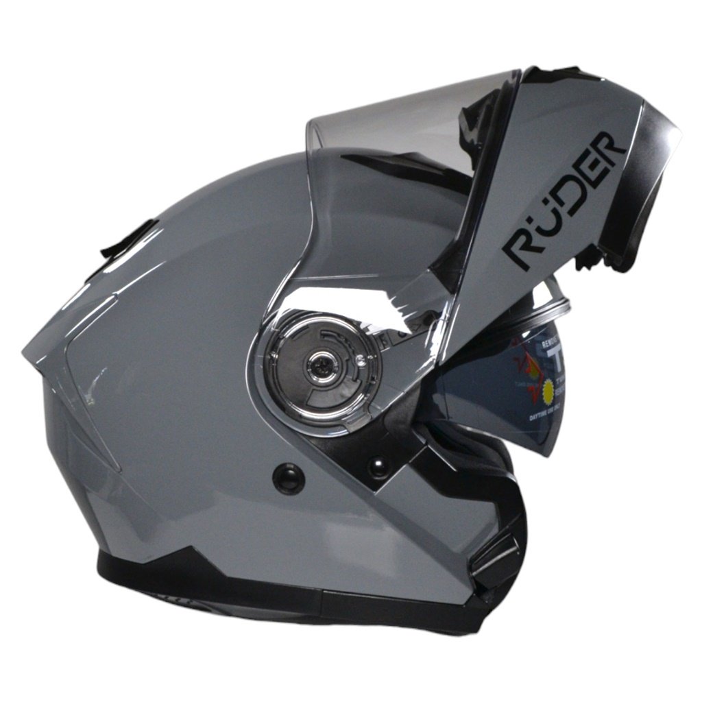 CASCO REBATIBLE RUDER DOMECQ DOBLE VISOR SOLID GRIS