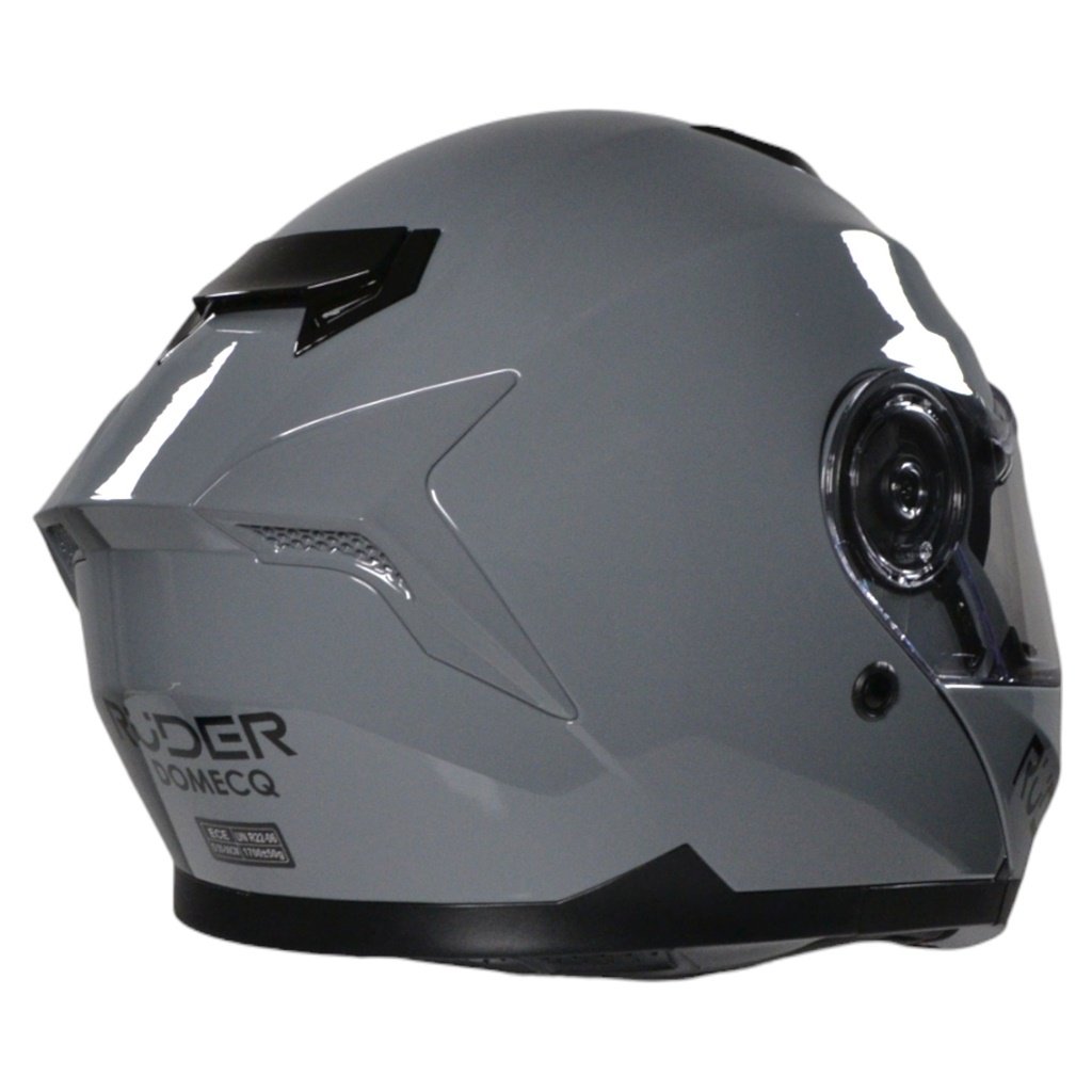 CASCO REBATIBLE RUDER DOMECQ DOBLE VISOR SOLID GRIS