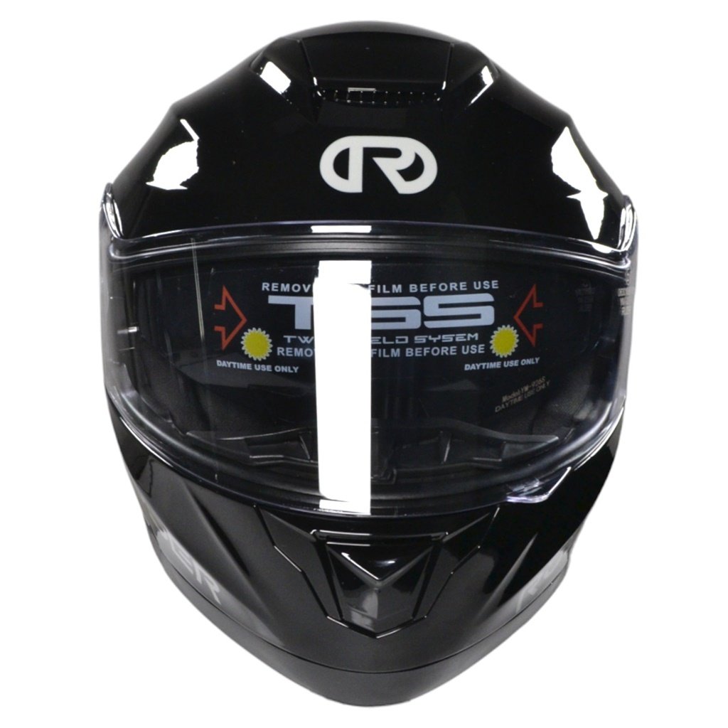 CASCO REBATIBLE RUDER DOMECQ DOBLE VISOR SOLID NEGRO BRILLANTE