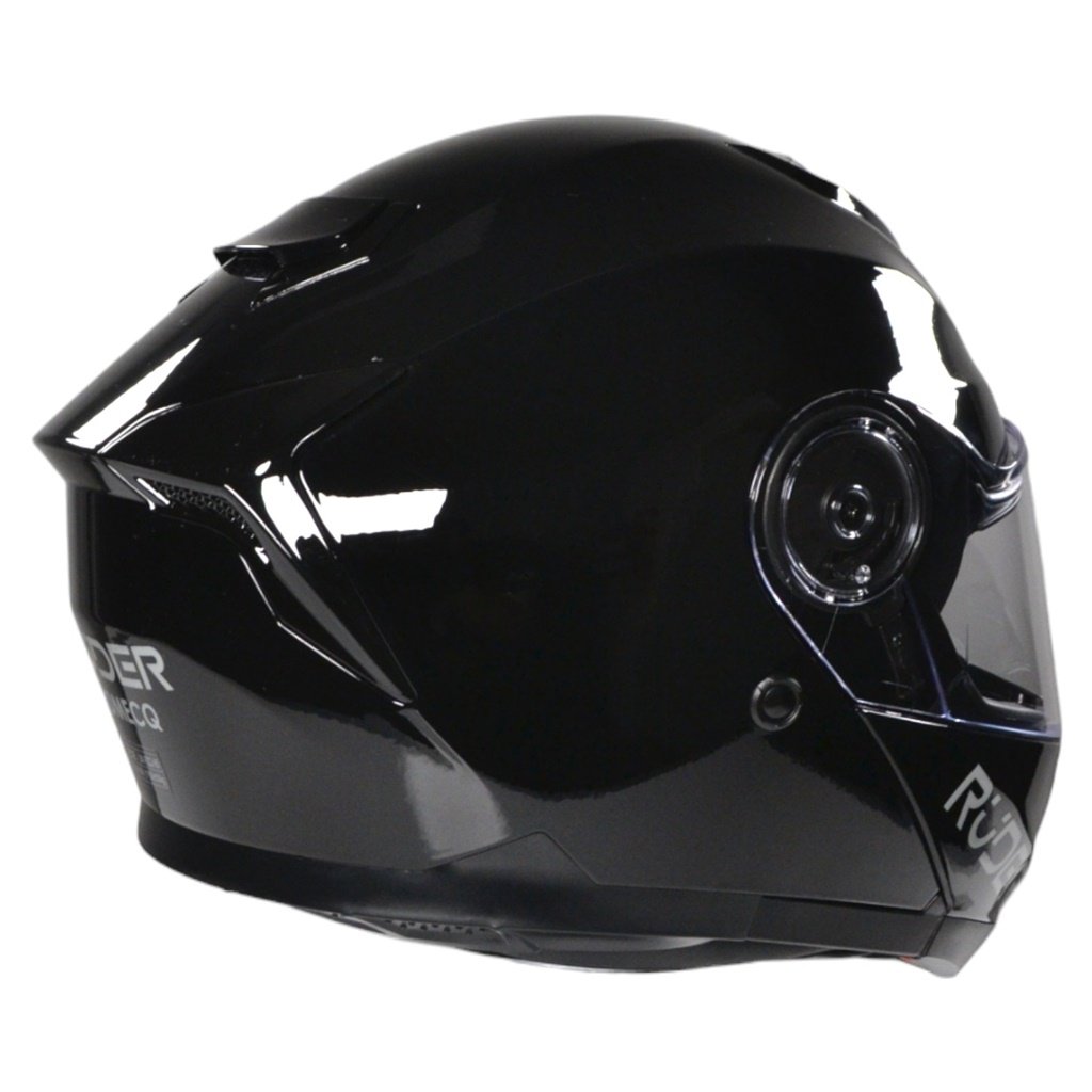 CASCO REBATIBLE RUDER DOMECQ DOBLE VISOR SOLID NEGRO BRILLANTE