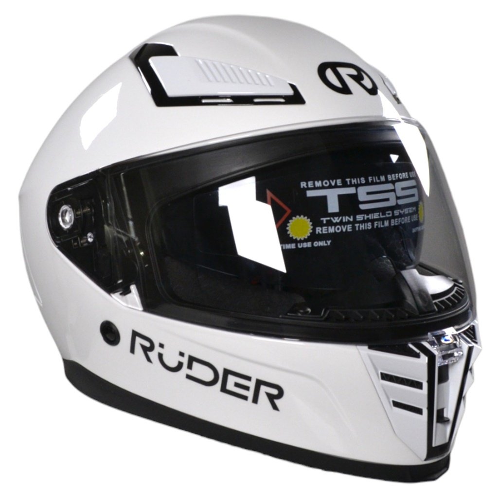 CASCO RUDER CLIPPER BLANCO BRILLO