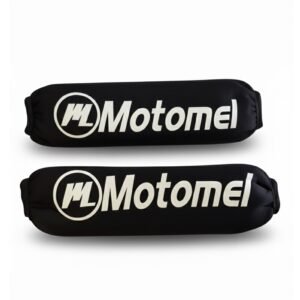 CUBRE AMORTIGUADOR MOTOMEL NEGRO LOGO BLANCO