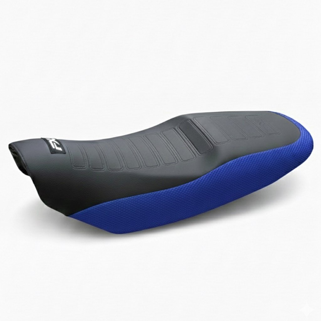 FUNDA ASIENTO ZANELLA RX 150 NEGRO CON AZUL SIN LOGO