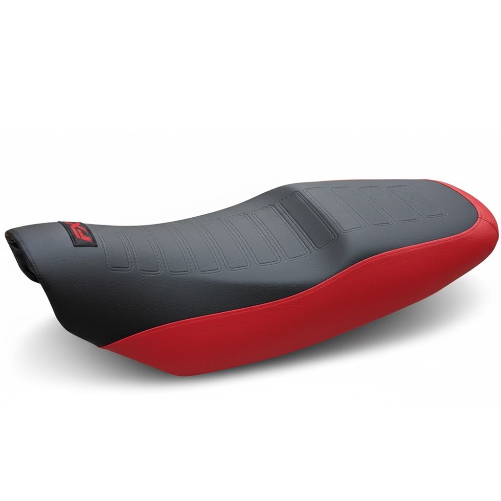 FUNDA ASIENTO ZANELLA RX 150 NEGRO CON ROJO SIN LOGO