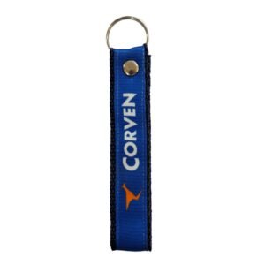 LLAVERO TIRA CORTA CORVEN AZUL Y NEGRO LOGO BLANCO