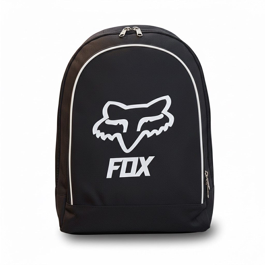 MOCHILA FOX NEGRO LOGO BLANCO