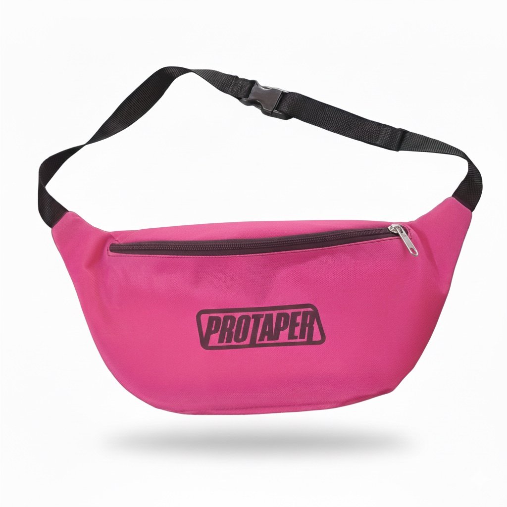 RIÑONERA PROTAPER ROSA LOGO NEGRO