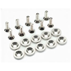 ARANDELAS PLATEADAS JUEGO X 8 PIEZAS Con TORNILLOS