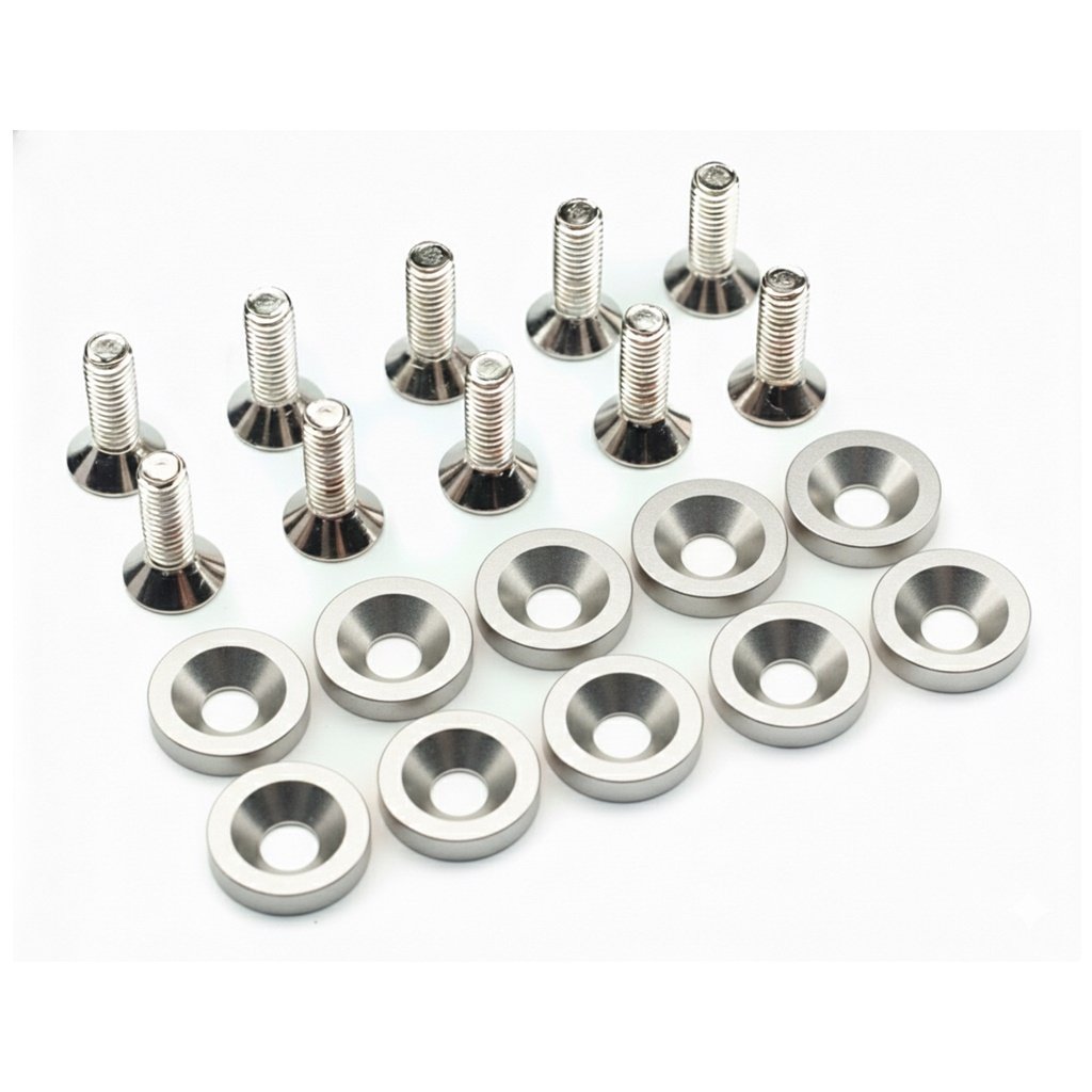 ARANDELAS PLATEADAS JUEGO X 8 PIEZAS Con TORNILLOS