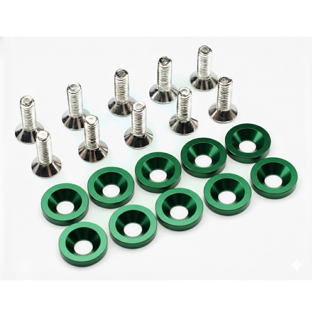 ARANDELAS VERDES JUEGO X 8 PIEZAS C/TORNILLOS