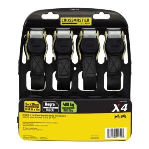 CINTA AMARRE 408 KG X4 NEGRA CROSSMASTER