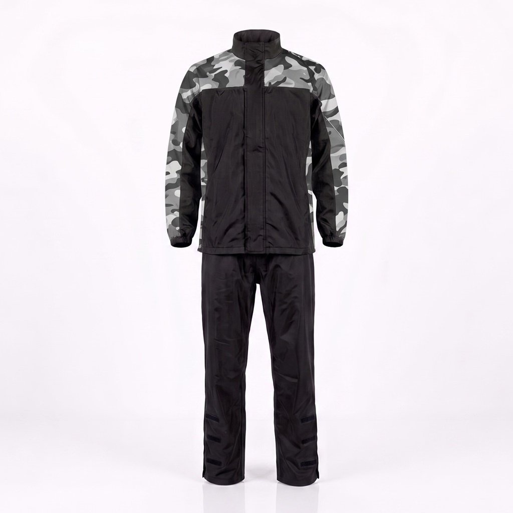 CONJUNTO LLUVIA PANTALON Y CAMPERA CAMUFLADO