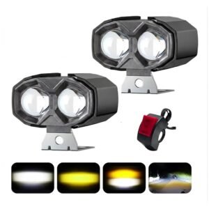 FAROL AUXILIAR LED BLANCA Y AMBAR CON LUPA 2 LEDS Y TECLA