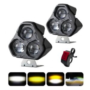 FAROL AUXILIAR LED BLANCA Y AMBAR CON LUPA 3 LEDS Y TECLA